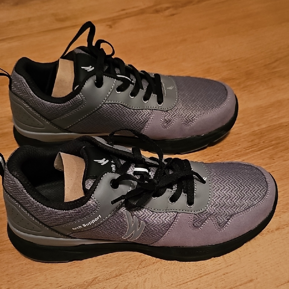 Gray and Black Athletic Shoes